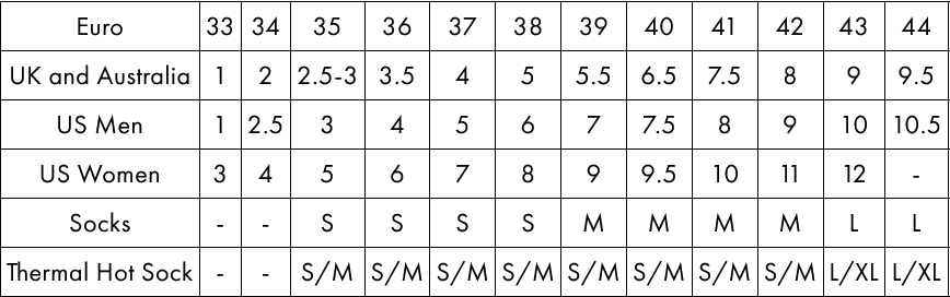 Gill Sock 2024 0 Size Chart